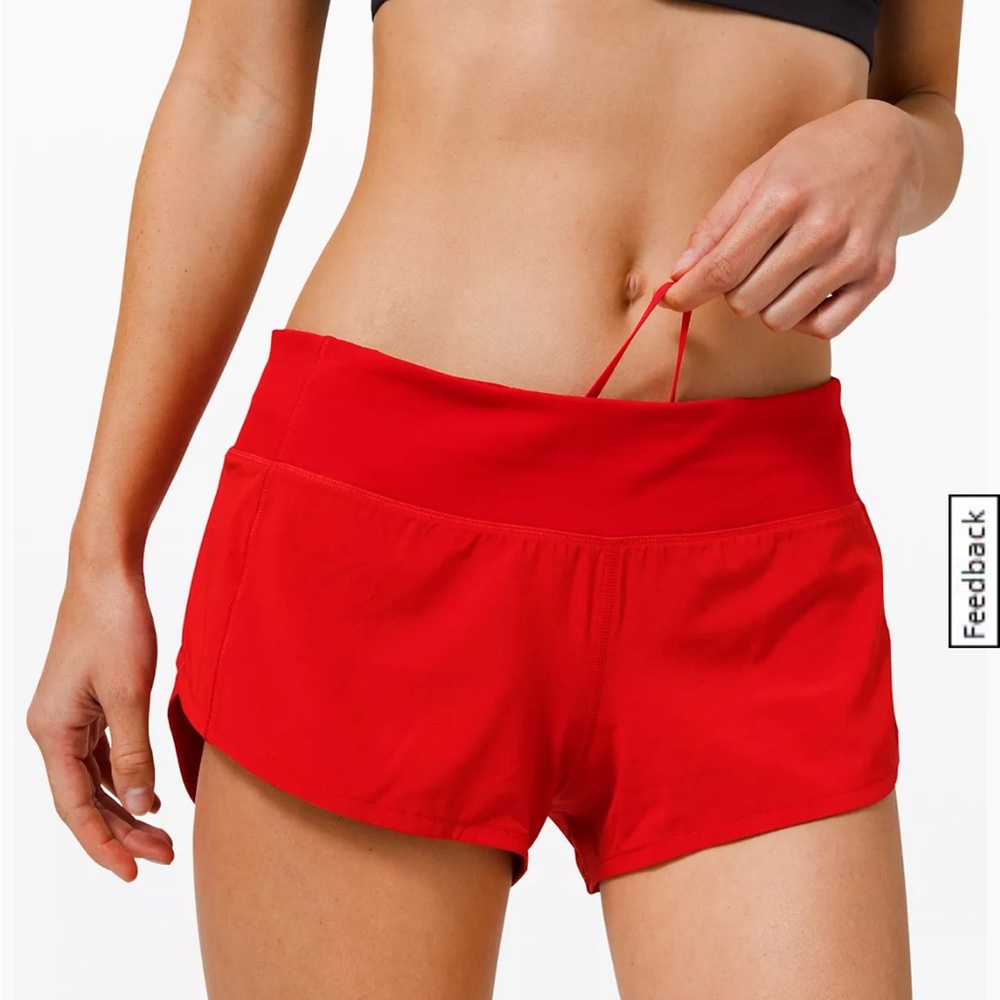 Lululemon red speed up shorts